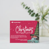 祝祭的なカーライフケアメッセージカード ヴィンテージスタイル シーズンポストカード (スタンド正面)