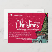 祝祭的なカーライフケアメッセージカード ヴィンテージスタイル シーズンポストカード (正面/裏面)