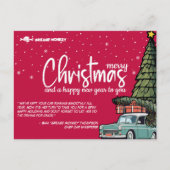 祝祭的なカーライフケアメッセージカード　ヴィンテージスタイル シーズンポストカード (正面)