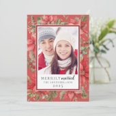 祝祭的なクリスマスの花々　陽気に　結婚したばかりの　新婚夫婦 シーズンカード (スタンド正面)