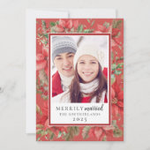 祝祭的なクリスマスの花々 陽気に 結婚した 新婚夫婦 シーズンカード (正面)