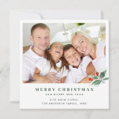 祝祭的なホリーベリーのクリスマスグリーティング2 写真 シーズンカード (正面)