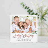 祝祭的なホリーベリーのクリスマスグリーティング２　写真 シーズンカード (スタンド正面)