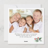 祝祭的なホリーベリーのクリスマスグリーティング２　写真 シーズンカード (裏面)