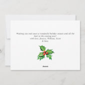 祝祭的なホリーベリーのヤドリギを使ったクリスマスグリーティング シーズンカード (裏面)