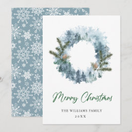 祝祭的なホリーベリーのリースのクリスマスメッセージ シーズンカード