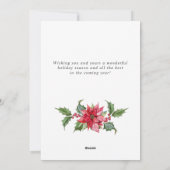 祝祭的なホーリーのリースのクリスマス・グリーティング３　写真 シーズンカード (裏面)