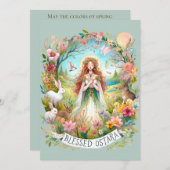 祝福されたオスタラ ウィッチー ペイガン セージ フラット ホリデー カード (正面/裏面)