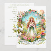 祝福されたオスタラ ウィッチー ペイガン フラット ホリデー カード (正面/裏面)