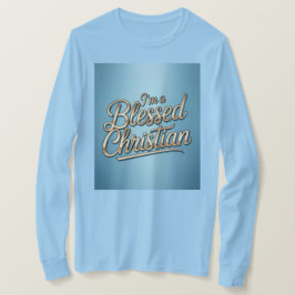 祝福されたクリスチャンのブルーTシャツ Tシャツ