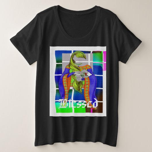 祝福されたヒジャブアート プラスサイズTシャツ (デザイン正面)
