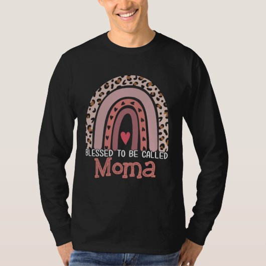 祝福されたママと呼ばれる レインボーヒョウ柄 モ Tシャツ (正面)