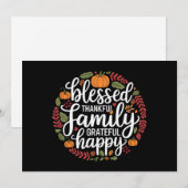 祝福された感謝に満ちた家族の感謝祭の食事 シーズンカード (正面/裏面)