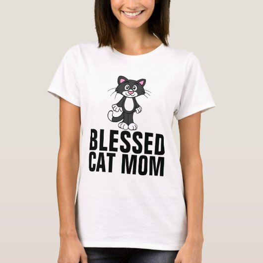 祝福された猫ママ Tシャツ (正面)