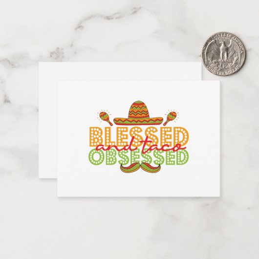 祝福され、タコに執着した面白いシンコ・デ・マヨのギフト ノートカード (正面/裏面インサイチュ)