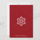 祝福と喜びの赤い雪の結晶 - クリスマスカード 招待状 (裏面)