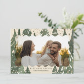 祝福に満ちた2枚の写真が家族のクリスマスツリーを飾る シーズンカード (スタンド正面)