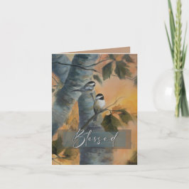 祝福のちくちく鳥のメモカード（オリジナル） サンキューカード