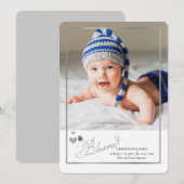 祝福のカリグラフィー写真 誕生のお知らせ シーズンカード (正面/裏面)