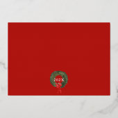 祝福のクリスマス写真 箔シーズンカード (裏面)