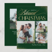 祝福のクリスマス宗教的ホリデー写真カード シーズンカード (正面/裏面)