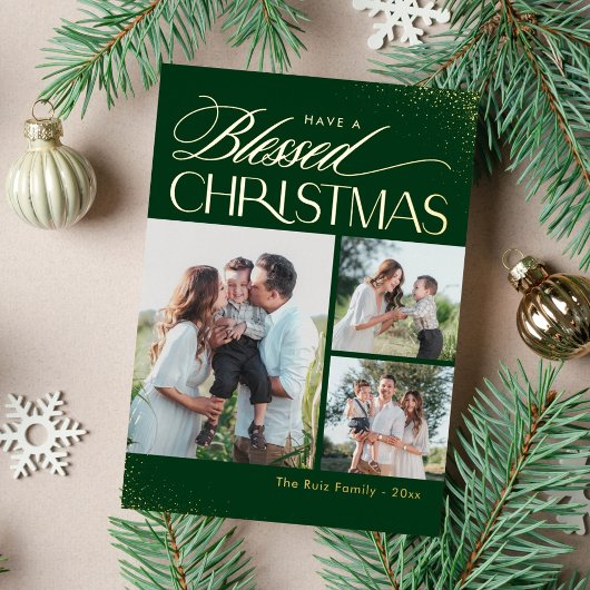 祝福のクリスマス　リアルホイル　宗教的ホリデーカード 箔シーズンカード