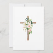 祝福のピンクの水彩花のファーストコミュニオン 招待状 (裏面)