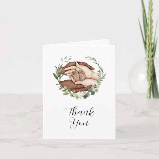 祝福のベビーシャワー感謝カード サンキューカード (正面)