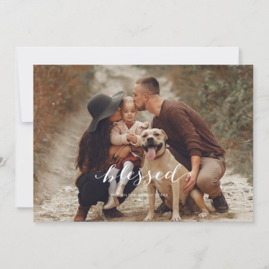 祝福のホリデーカード 白 招待状 (正面)