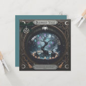 祝福のユールカード - 異教徒の冬至のグリーティング カード (正面/裏面インサイチュ)