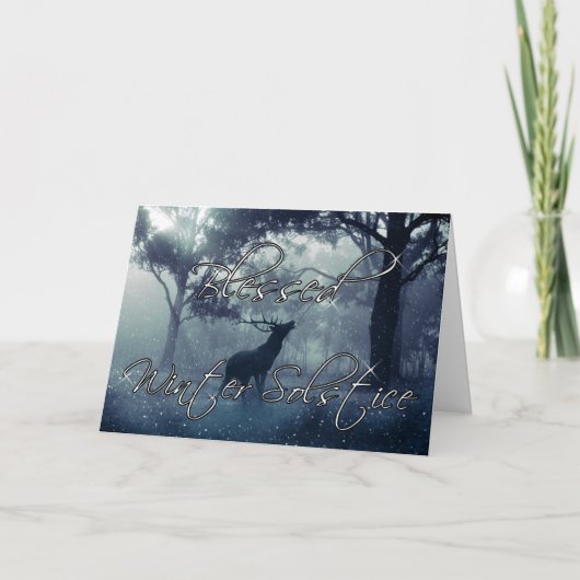 祝福の冬至の森の鹿 シーズンカード (正面)