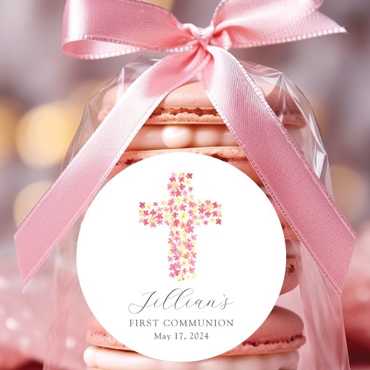 祝福の十字架 初の聖体拝領 ラウンドシール