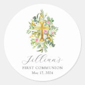 祝福の始まり 十字架 初領聖体 ラウンドシール (正面)