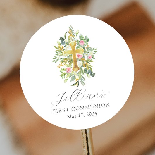 祝福の始まり 十字架 初領聖体 ラウンドシール