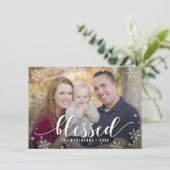 祝福の季節のホリデー写真カード - 編集可能な色 シーズンカード (スタンド正面)