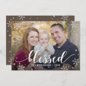 祝福の季節のホリデー写真カード - 編集可能な色 シーズンカード (正面/裏面)