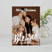祝福の家族写真リアルホイルホリデーカード 箔シーズンカード (立ち正面)