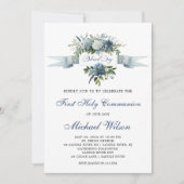 祝福の日 ファースト ホーリー コミュニオン フローラル 招待状 (正面)