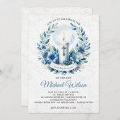 祝福の日 初めての聖体拝領 花 招待状 (正面/裏面)