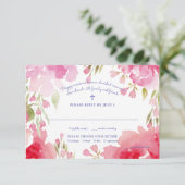 祝福の葉のレスポンスカード 招待状 (スタンド正面)