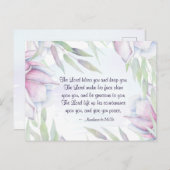 祝福の言葉：民数記6:24-26、主があなたを祝福し、守られますように。主がその顔をあなたに輝かせ、 ポストカード (正面/裏面)