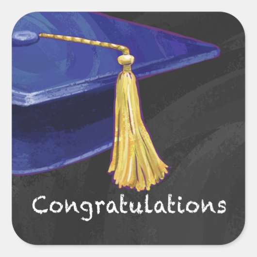 祝福の青と黒 スクエアシール (正面)