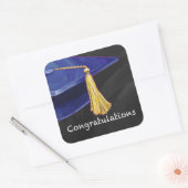 祝福の青と黒 スクエアシール (封筒)