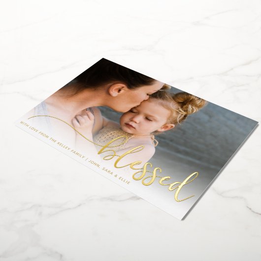 祝福の風景写真 ゴールド 箔シーズンカード (回転した状態)