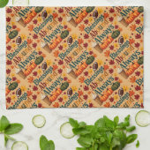 祝福は常に豊かでいつも秋のデザイン キッチンタオル (折り畳み)