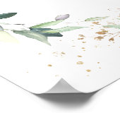 祝福ピンクの花のベビーシャワー誕生日ウェルカムポーズ ポスター (角)