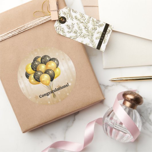 祝福!お祝いバルーン ラウンドシール (ギフト)