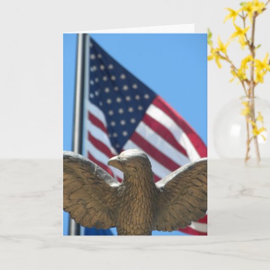 祝福:イーグル&フラグ カード (黄色い花)