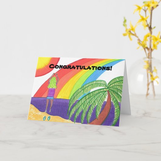 祝福! カード (黄色い花)