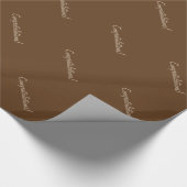 祝福!クラシックダークブラウンのギフトラッピング ラッピングペーパー (角)